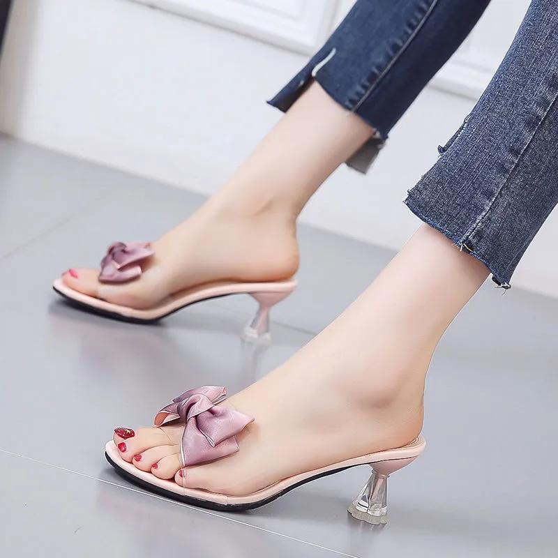 Zapatos De Mujer Women Cute Peep Toe Pink High Quality Spring & Summer Stiletto Heel Shoes Lady Casual Pumps Ab524