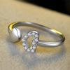 Double Heart Open Ring: Fashionable Heart-Shaped Love Jewelry