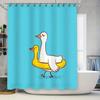 Cute Duck Swim Rings And Goose Shower Curtains - Waterproof And Mildew Resistant Bathroom Decoration, Bringing Fun Home Style