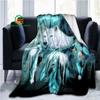 Dreamcatcher Wolf Flannel Throw Blanket Warm Blanket for Home, Picnic, Travel, Plane, Office and For Adult, Kid, Elderly 5 Sizes