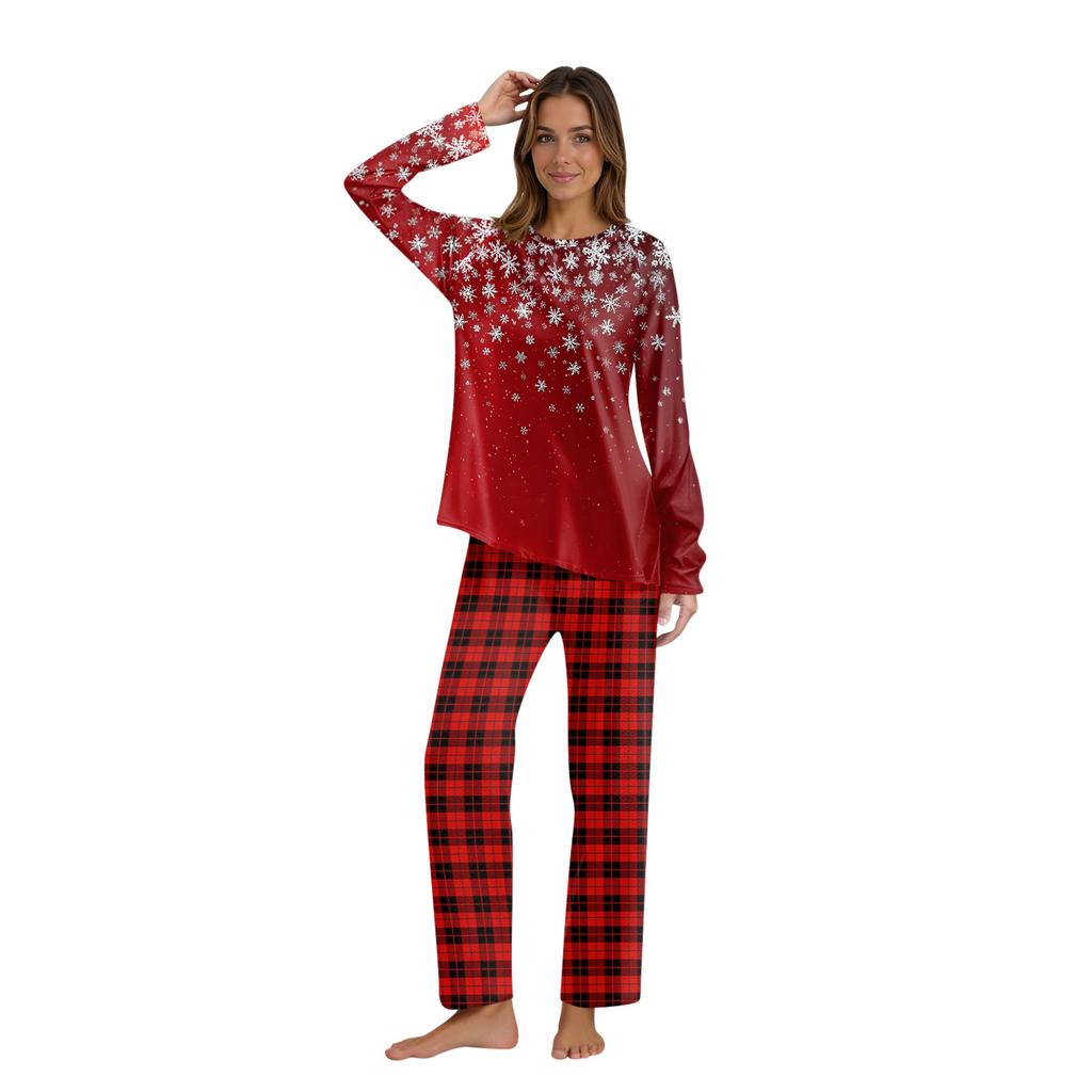 Christmas Prints Family Matching Long Sleeve Tops+Pants Set Family Matching Sets
