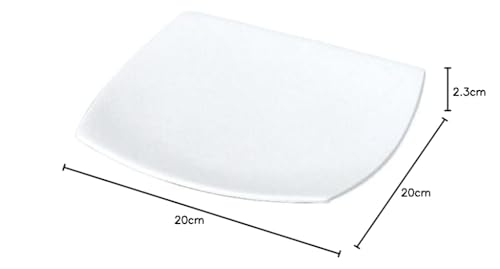 NARUMI Styles Plate, 24cm Diagonal, White, Simple and Stylish Square Lunch Plate, Single Plate, Microwaveable, Dishwasher Safe, 50481-5183