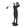 Golfer Figurine Matte Black Beautiful Posture Antislip Base Smoothing Line Golfer Man Statue for Bookshelf Desk Cabinet
