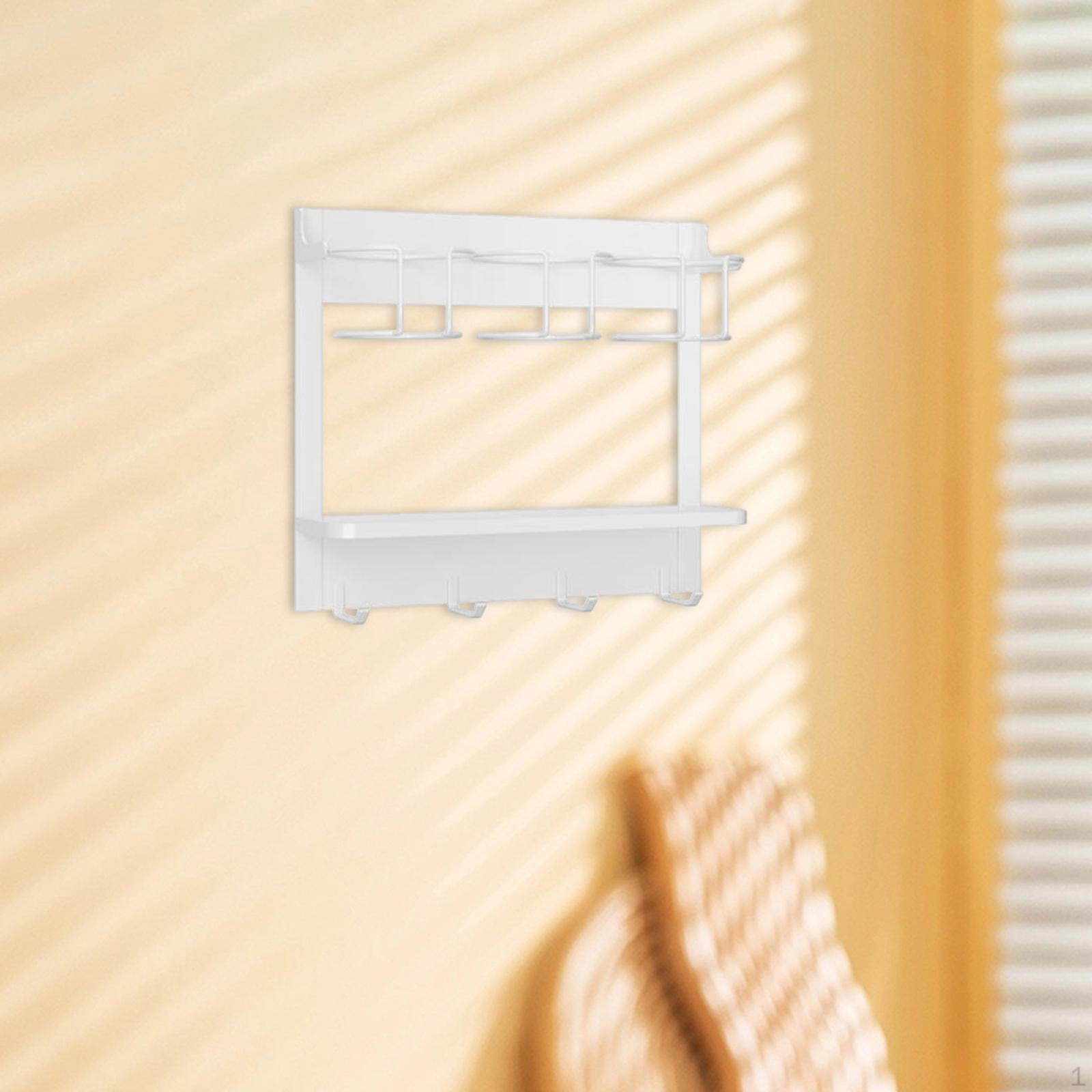 

Bottle Organizer Cup Shelf Kitchen Storage Convenient Tumbler Large Metal Water White and 3 Cups