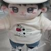 1 set Denim Shorts Cotton Doll's Clothes T-shirt Plush Doll Clothes  20cm Cotton Doll