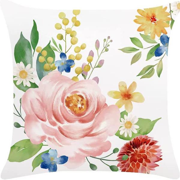 Plant and Flower Print Pillow Case Car Home Sofa Living Room Linen Pillow Cushion Nordic Style