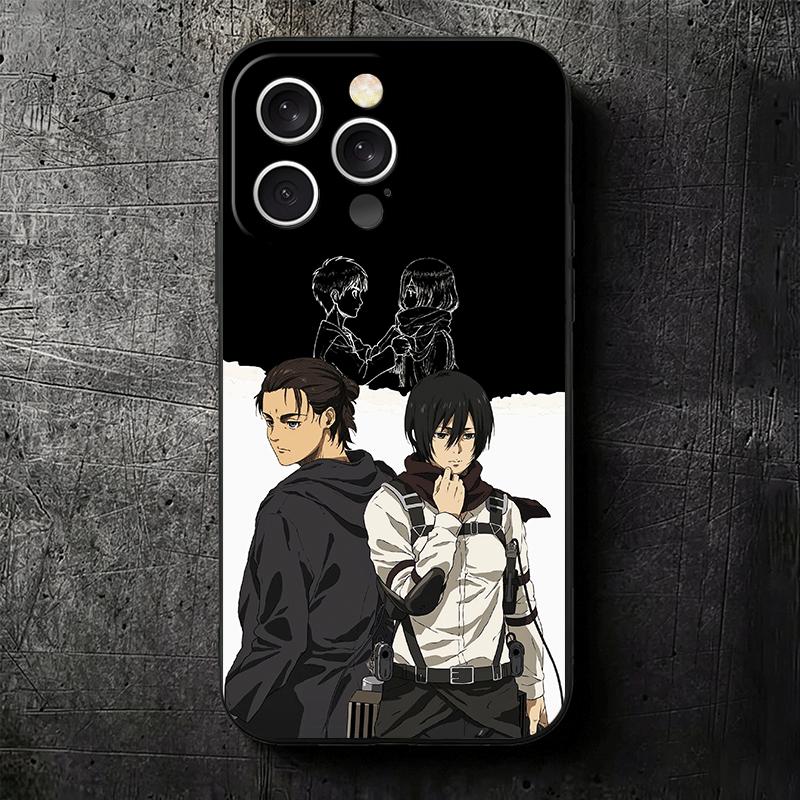 A-Attack On T-Titan Mikasa Soft Phone Case for iPhone 16 16E 17 Air 15 Pro Max 14 Plus 13 Mini 11 12 7 Black Cover Back Shell