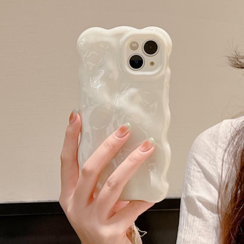 Glossy 3D Bubble Wave Pattern Phone Case For For Iphone 16 15 14 13 12 11 Pro Max 16 Pro Aesthetics Soft Shockproof Back Cover Funda