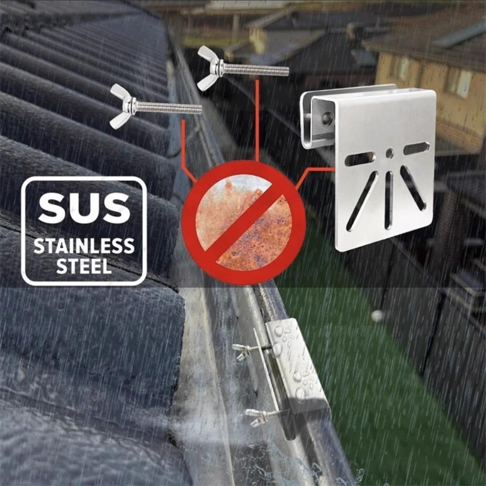 Rustproof Screws Camera Holder Bracket Stainless Steel Gutter Mount Bracket  Commercial Buildings