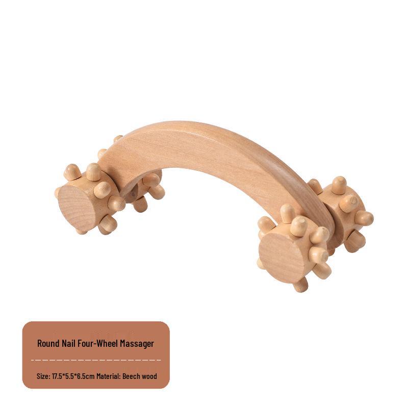Wooden Portable Roller Massager for Neck, Shoulders, Spine, Legs, and Feet