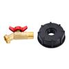 IBC Tote Adapter IBC Tote Fittings Solid Brass Water Shut-Off Valve Faucet with Garden Hose Quick Connectors Set