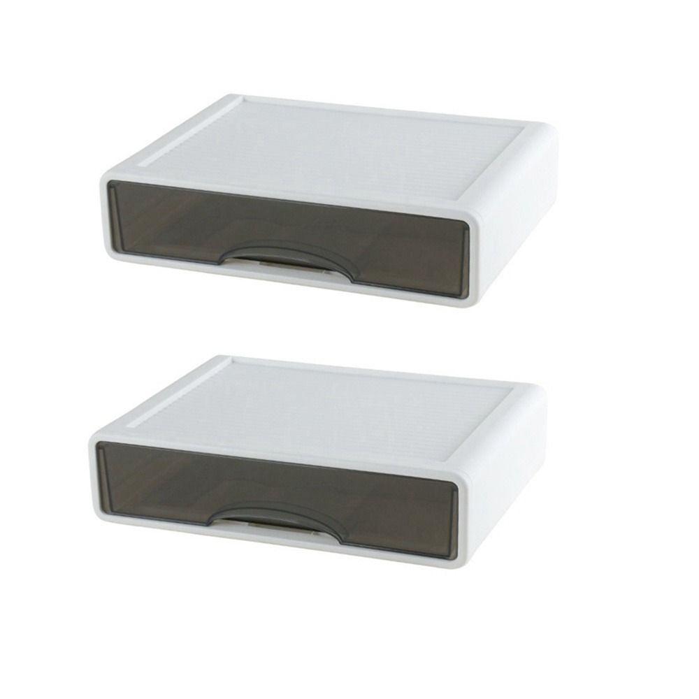 2pcs White Storage Drawers Large Document Sundries Holder Practical Desk Stationery Drawer Office
