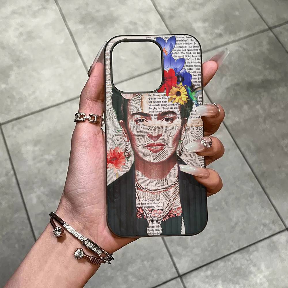 Fashion F-Frida K-KahlosS Luxury Phone Case For IPhone 17 Air 16 15 14 13 12 11 Pro Max Pro Plus Ripple Shockproof