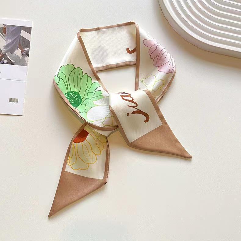 Korean Style Silk Scarf and Hairband Set - Versatile Women's Accessory for Summer