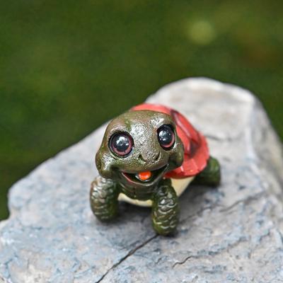 Yousheng Turtle Garden Statue Resin Turtle Tabletop Ornament Cartoon Turtle Figurine for Yard Patio Planter Home Indoor Decoration