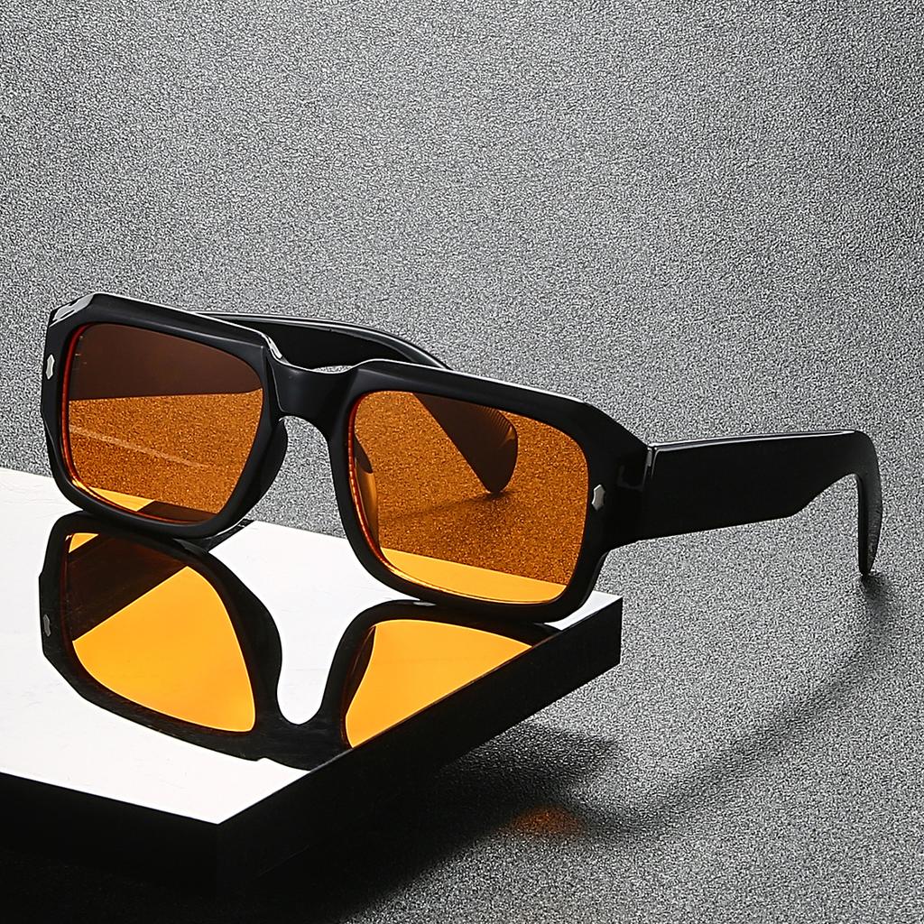 1Pc Vintage Square Stylish Eyeglasses Set for Male and Female - Perfect for Parties Outdoor Activities and Photography Props