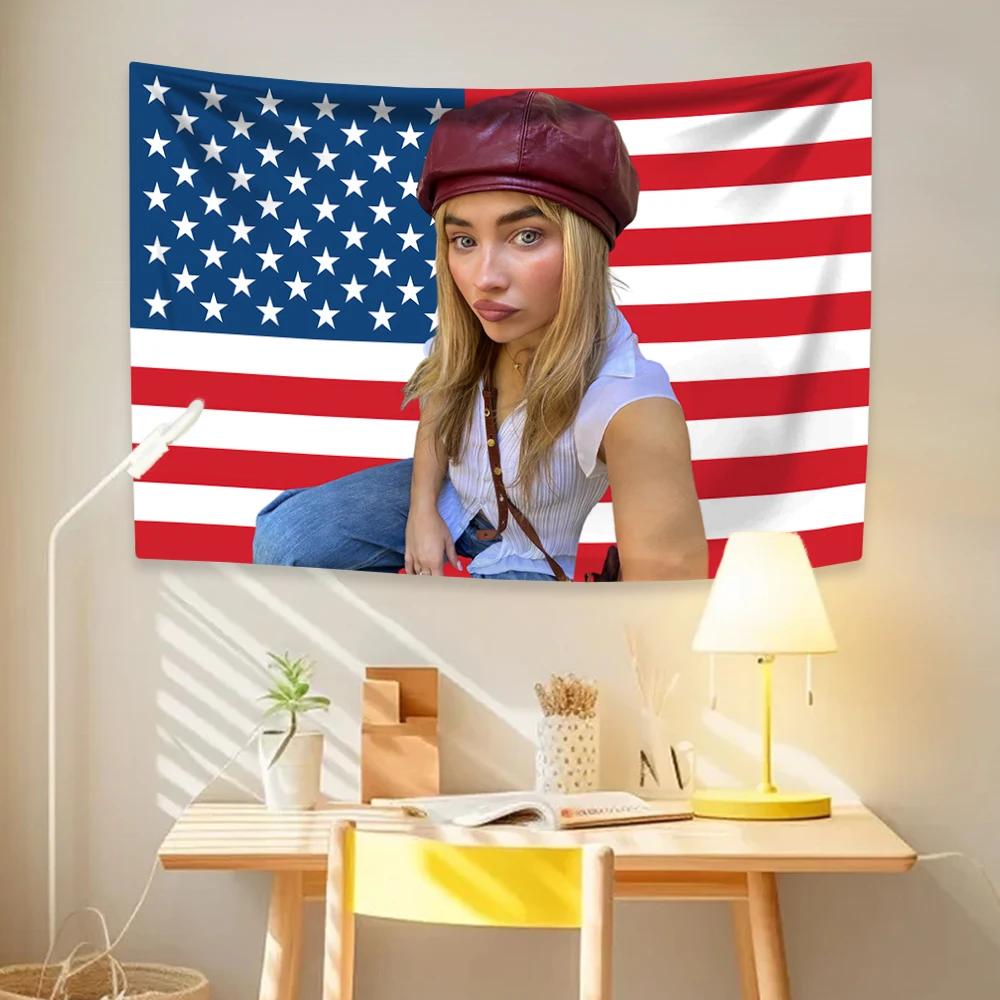 Cantora Sabrina Carpenter Bandeira Short n Sweet Para Sala de Estar Decoração de Casa Dormitório Arte Garagem Bar Parede Clube Banner de Decoração Ao Vivo