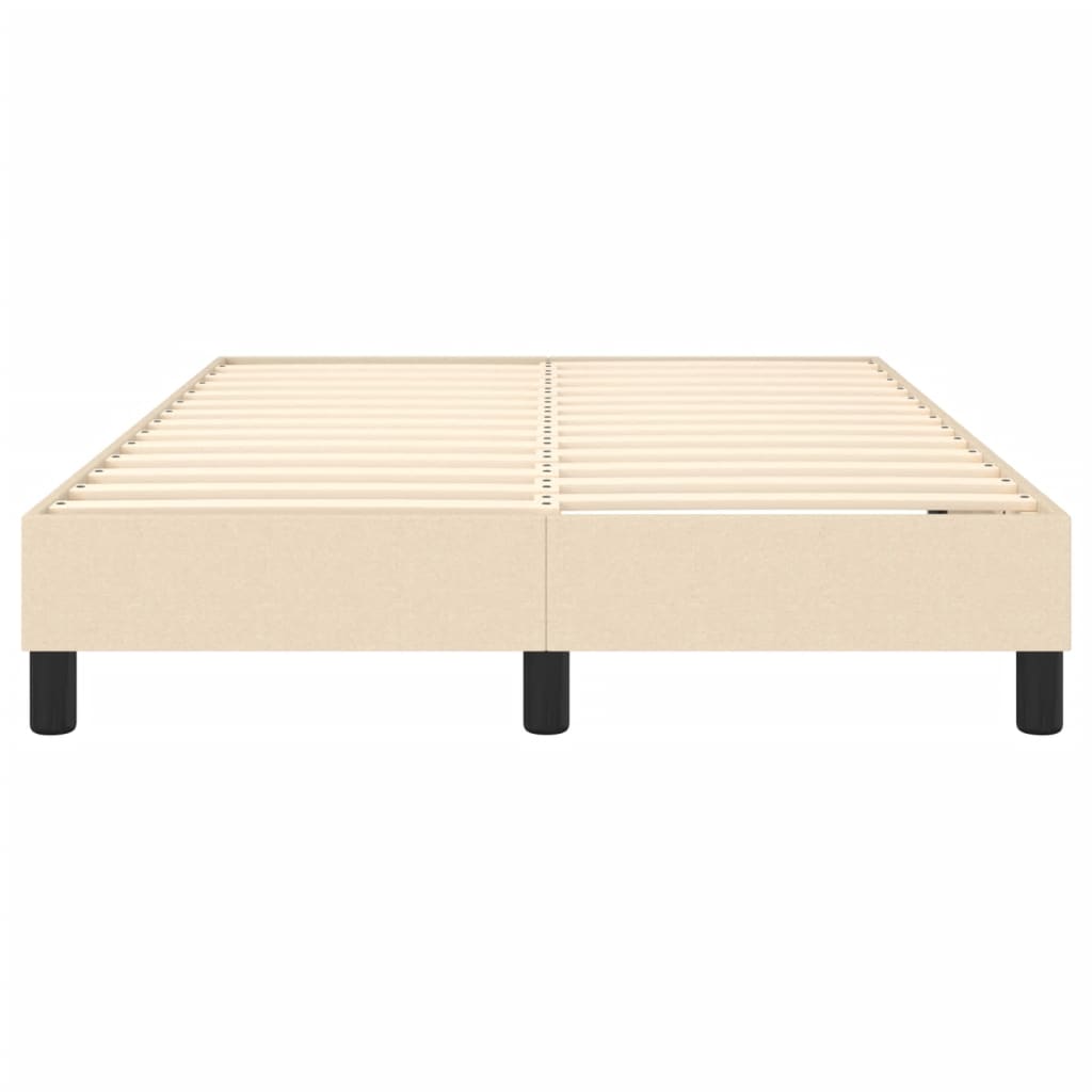 Box Spring Bed Frame Cream 120 X 200 Cm Fabric