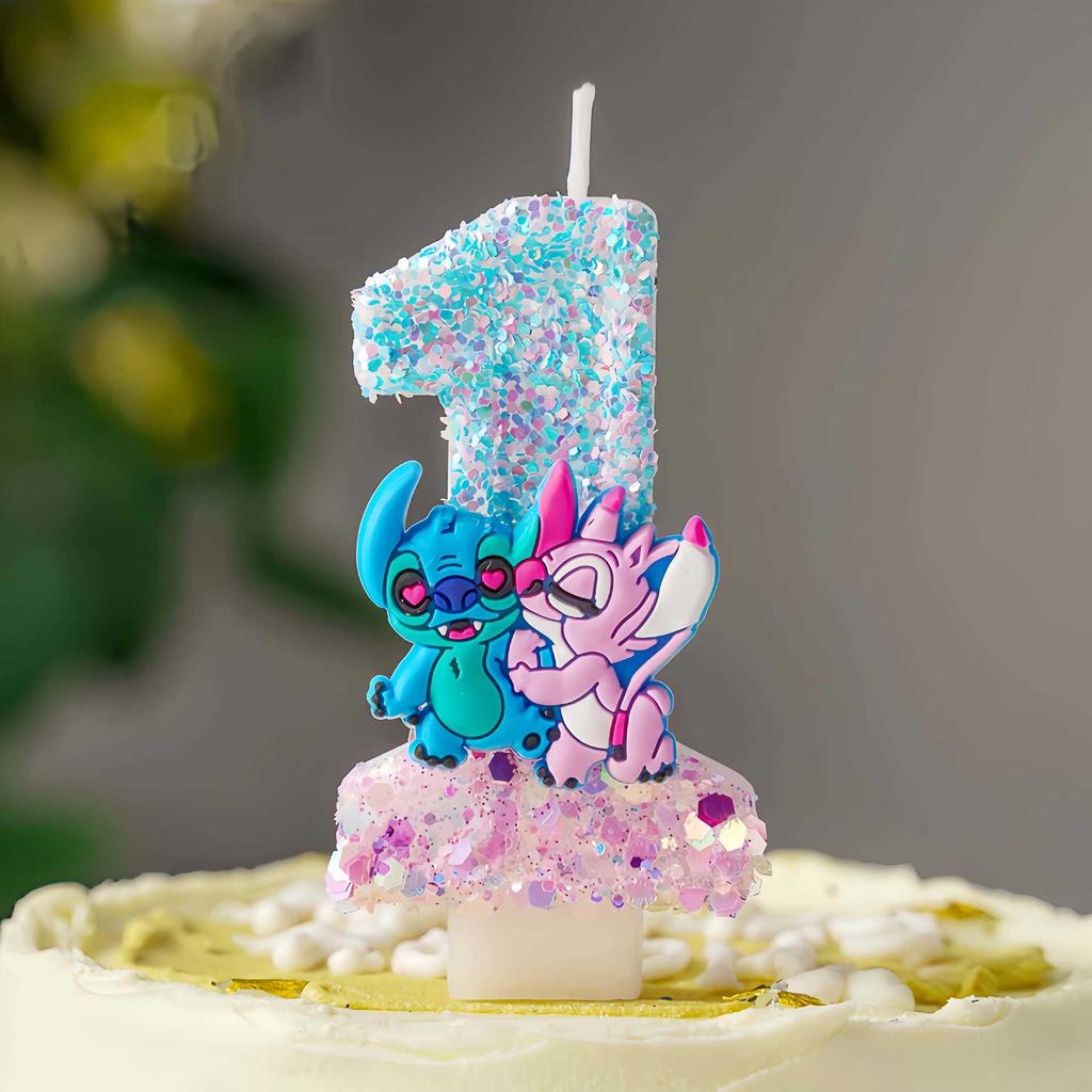 Adorable Cartoon Two-Color Number Birthday Cake Candles for Party Decorations
