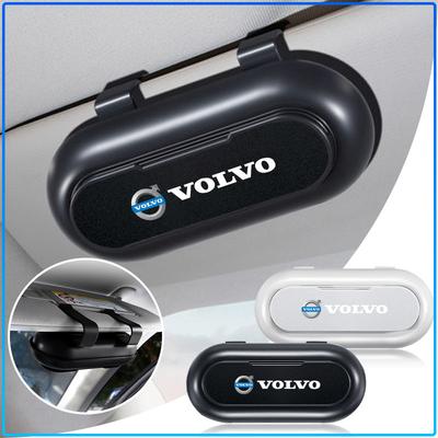 Bilglasögonhållare Box Solglasögonförvaringsfodral Solskyddsklämma Kortorganisatör För Volvo XC60 XC90 S60 S80 S40 V40 V60 V70 V50 XC70