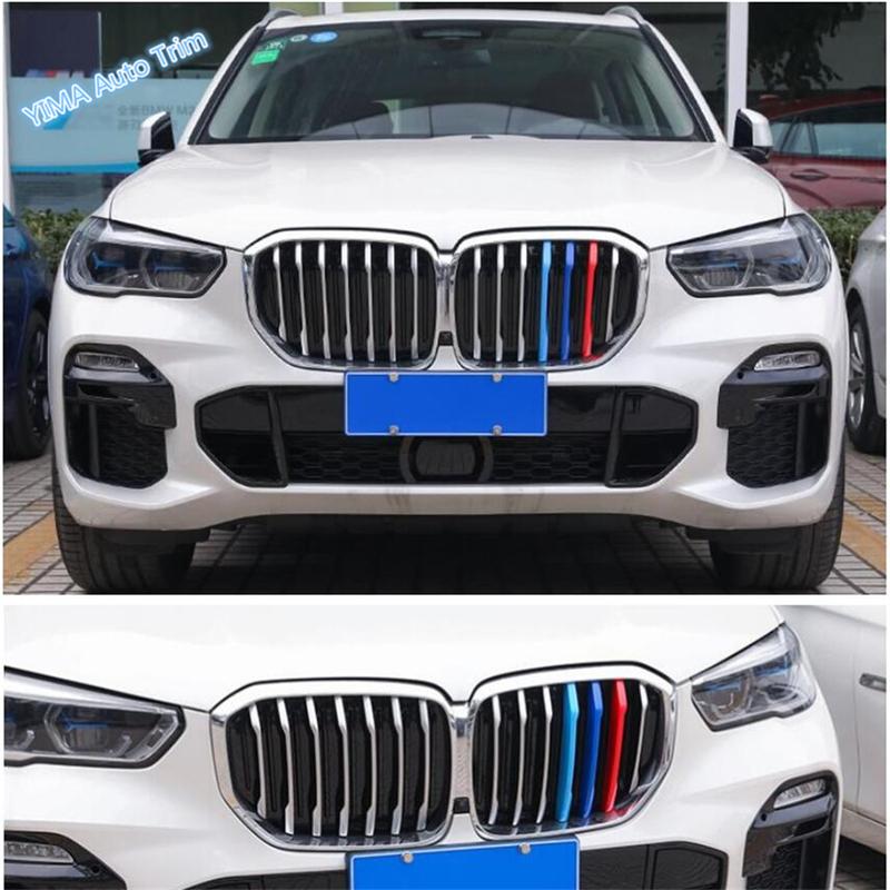 Car Styling Front Center Grill Bar Tricolor Head Bumper Grille Grill Decor Stripes Cover Cover Trim For BMW X5 G05  -