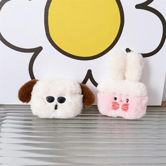 Plush Rabbit Dog Earbud Case for AirPods 1/2/3/4 for AirPods Pro 1/2/3 Bluetooth-compatible Wireless Earphone Charging Case Cover Headphone Protective