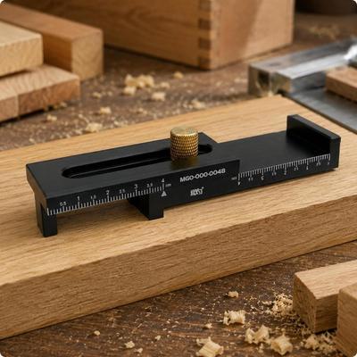 Saw Kerf Gauge Precision Measuring Tenon Metal Body Seam Ruler for Woodworkers,