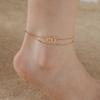Cazador Animal Cat Dog Paw Anklets for Women Stainless Steel Double Layer Beads Foot Bracelet on the Leg Summer beach Jewelry