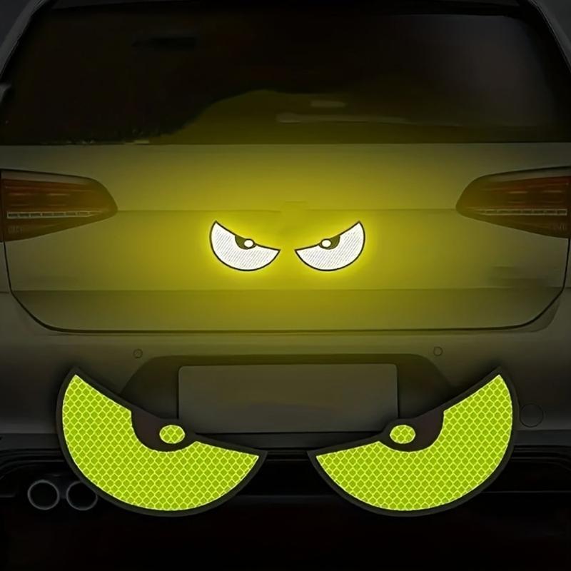1 Pair Decorative Reflective Stickers Car Motorcycle Devil Eye Reflector Stickers Motorbike Scooter Decoration Accessory