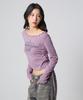 UNKNOWN PLANET Interlock Shirred Neck Top Indie Purple