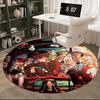 1pc Anime Cartoon Design Round Carpet  Office Chair Mat, NonSlip Rug for Home Decor, Living Room