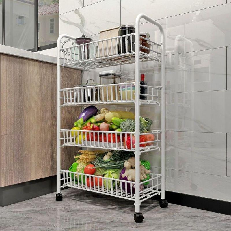 Movable Kitchen Vegetable Storage Rack with Wheels