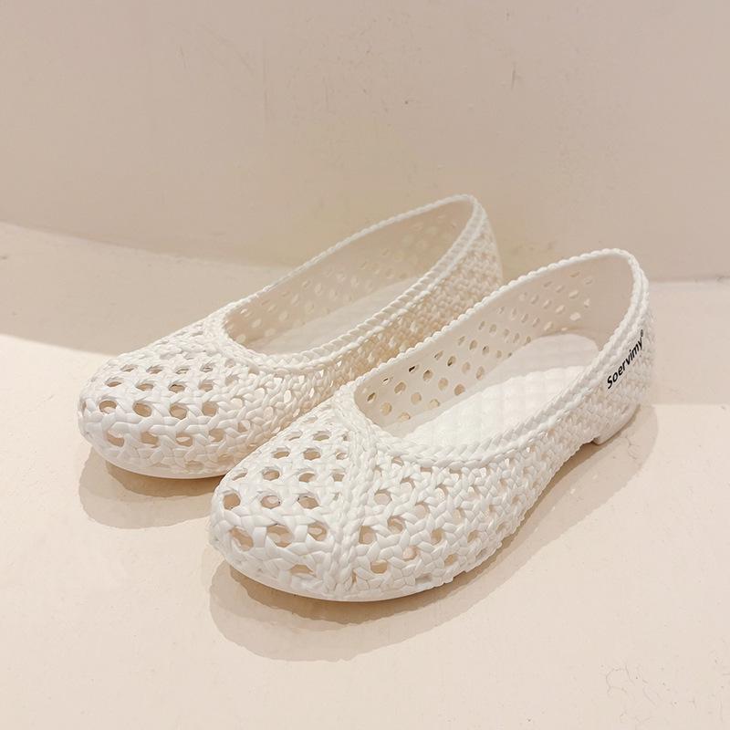 

2024 Women s Fashionable Hollow Cut-Out Flat Sandals – Comfortable Soft Sole for Outdoor and Work. 39 білий