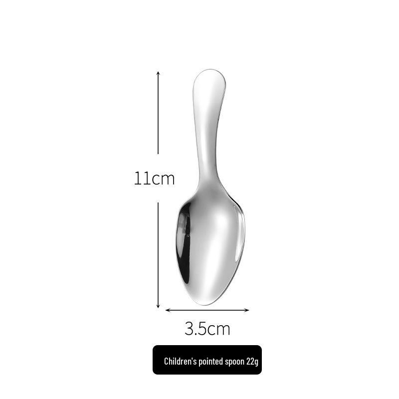 304 Stainless Steel Mini Spoon: Small Children's Ice Cream, Dessert, Short Handle Tea Spoon with Square and Pointed Heads.