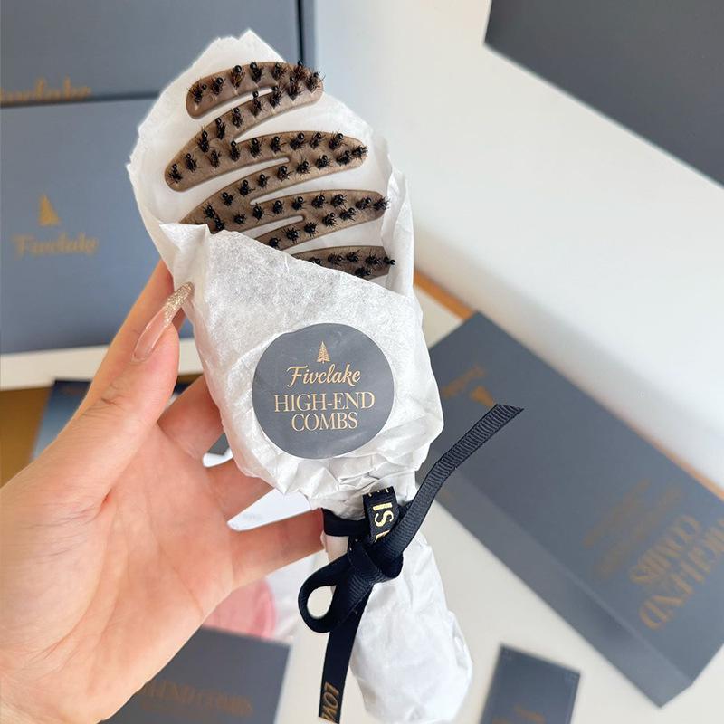 Fivclake Pine Cone Bristle Anti-static Hair Comb - Portable Volume & Nourish Styler