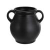 Ribbed Ceramic Vase Antique-Inspired Home Décor Decorative Vase Floral Arrangements Knitting Supplies Plant Display with Handles