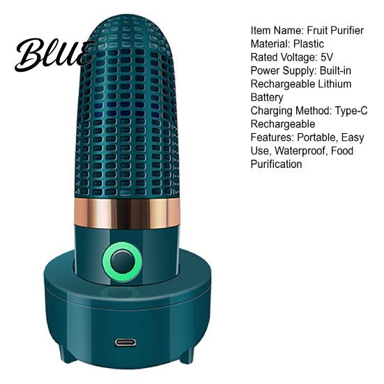 Kitchen Gadget for Produce Portable OH-Ion Fruit and Vegetable Washer Type-C Rechargeable Wireless Deep Cleaning Device Fruits Food Purifier Cleaner
