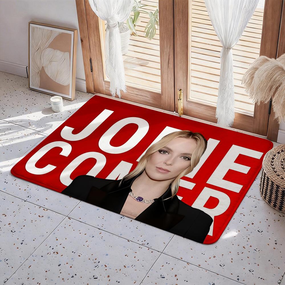 Actress J Jodie Comer Floor Mat Eco  Flannel Doormat Non Slip Odorless Indoor Floor Rug Soft Short Plush Home Mat
