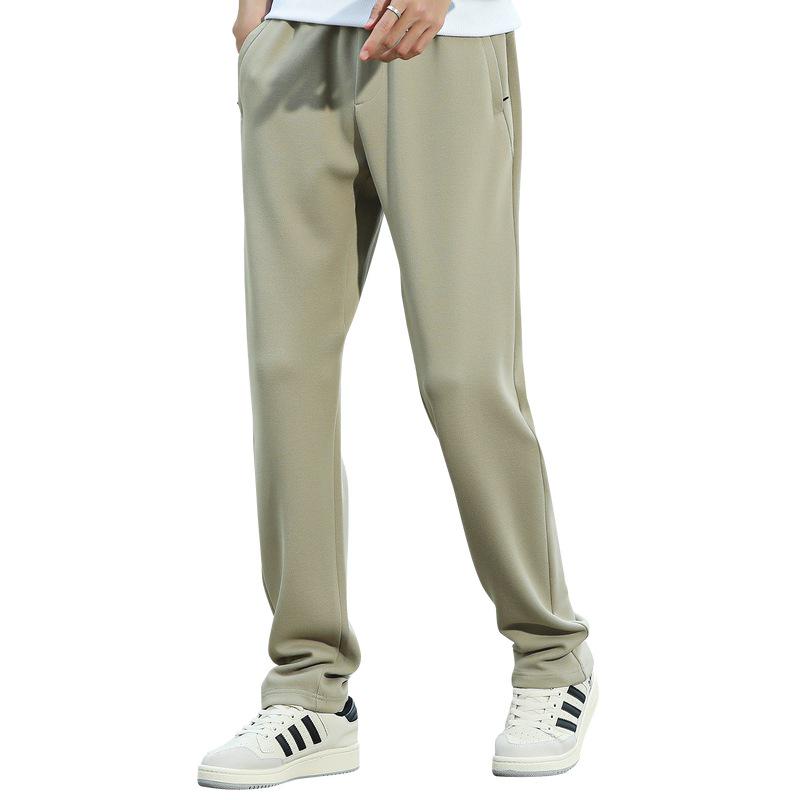 Men's Loose Fit Knitted Sweatpants - Straight Leg, Plus Size, Casual Trousers for Spring and Autumn
