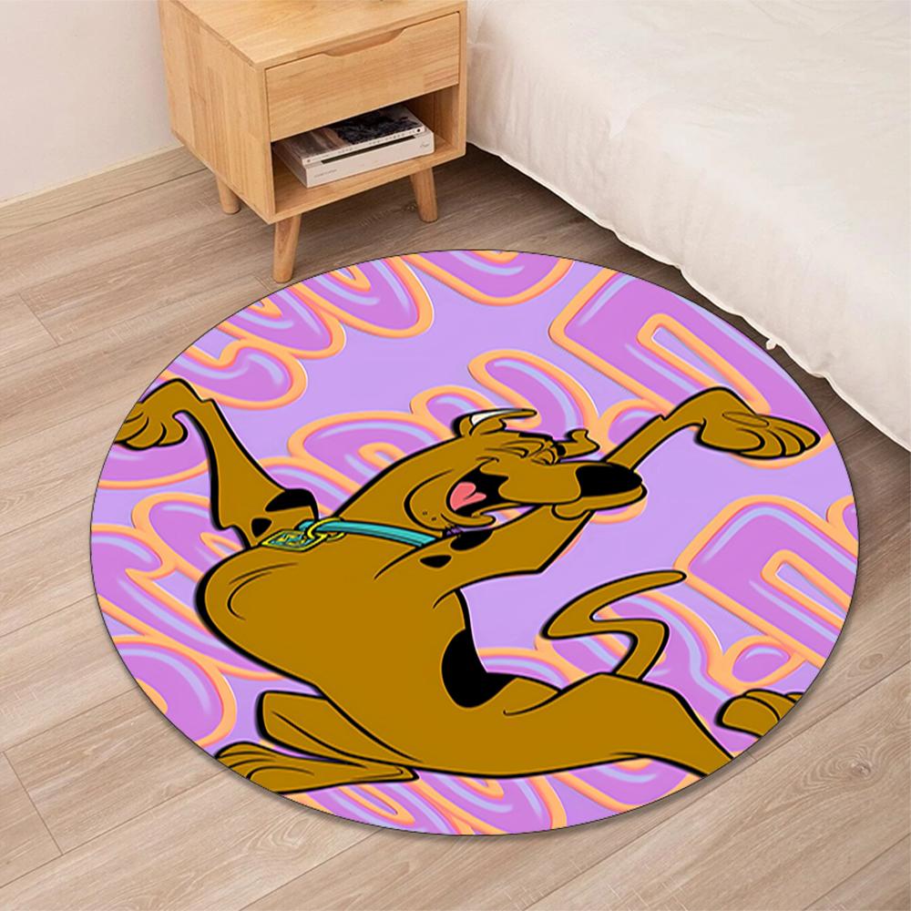 Scooby Doo Printed Round Rug Carpet Chair Rug Area Rug Entryway Doormats,for Office Chair Living Room Bedroom Kitchen Room.