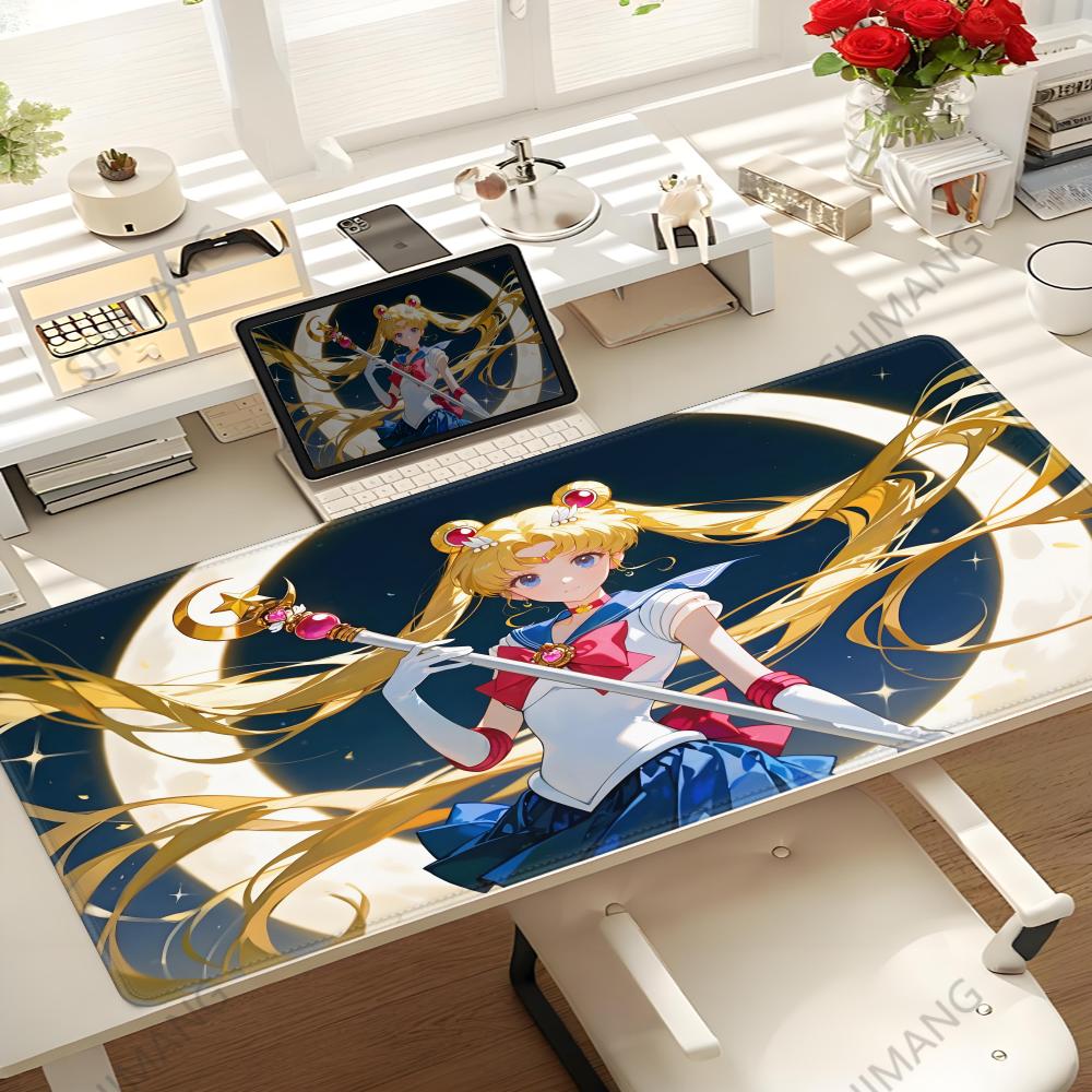Anime Sailor Moon Mouse Pad Gaming Keyboard Accessories Mousepad Hd Print Xxl Size Kawaii Girl Nonslip Officer Desk Mat Laptop