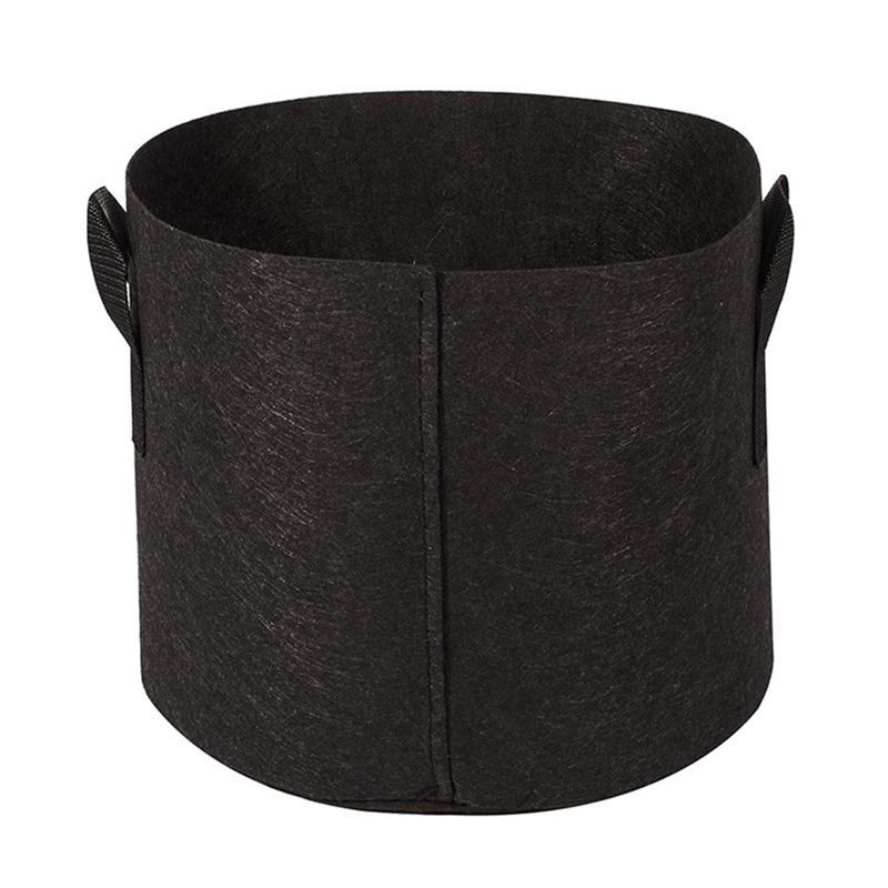 

Фетровый мешок для выращивания растений, овощей, цветов, картофеля, нетканый цветочный горшок-контейнер, садовый мешок для выращивания растений 25x22cm чёрный