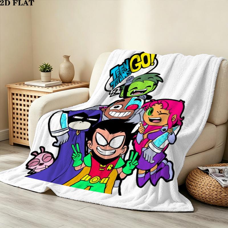 Teen Titans Print Flannel Blanket, High Quality Comfortable for All Seasons, Home Decor, Warmth and Comfort, Perfect for Christmas Gifts