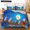 Red Christmas King Queen Duvet Cover Cartoon Santa Claus Bedding Set for Kid Boy Girl Happy Holiday 2/3pcs Polyester Quilt Cover