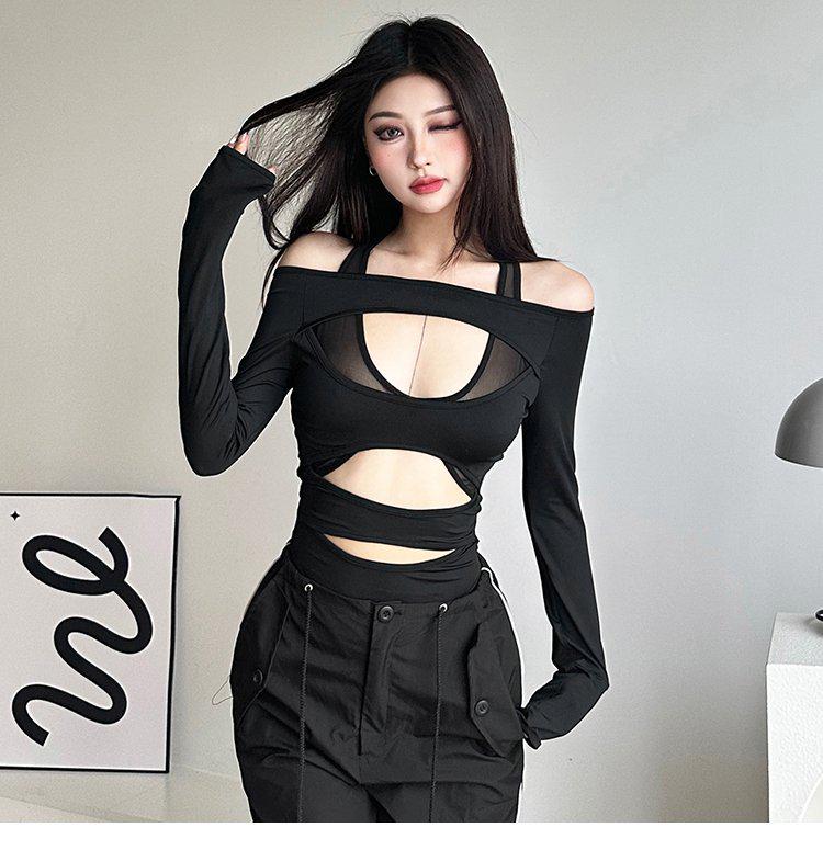 Aesthetic Hollow Design Sexy Slim-Fit Jumpsuit - Trendy Long-Sleeved Style for Women