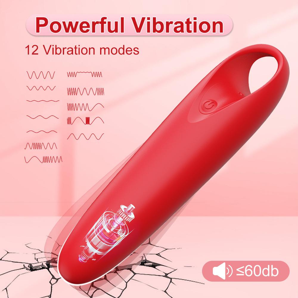 Ring Vibrator Electric Massager 12 Vibration Modes Handheld Stimulation Toy for Women Silicone Material USB Rechargeable