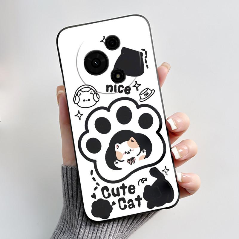 Casing For TCL 60 SE 605 / TCL 60 / TCL 60R 5G Phone Case Aesthetic Cute Cat Astronaut Soft Silicone Black Protective Back Cover