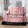 Champagner Moet &; Chandon-Decke, Flanelldecke, Überwurf, warme Decke für Zuhause, Wohnzimmer, Schlafzimmer, Betten, Sofa, Büro, Geschenke