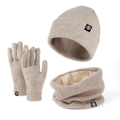 Γυναικεία Γάντια καπέλο Beanie Σετ κασκόλ 3τμχ Φουλάρια λαιμού με φλις φόδρα Γάντια χειμωνιάτικο καπέλο για άνδρες