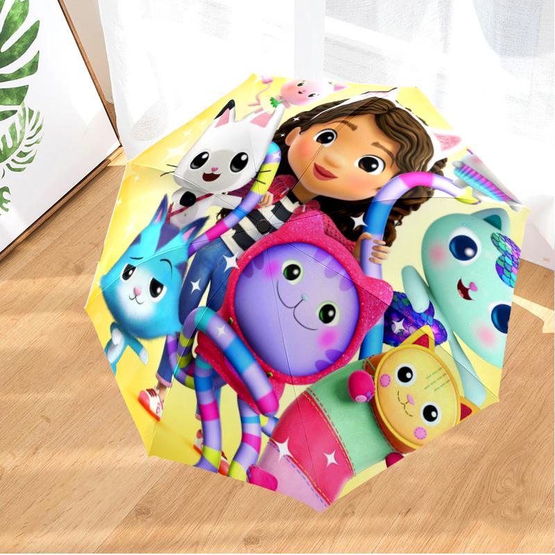 Colorful Friends Dollhouse Umbrella Folding Umbrella, Automatic Umbrella 8-Frame for Travel, Camping Use Gift for Halloween Christmas